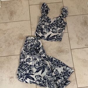 Abercrombie & Fitch Blue Floral Maxi Skirt